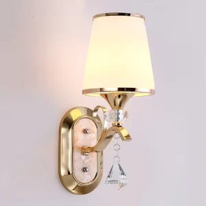 Modern Gold Finish Glass Lamp Shade Decorative Electric Wall Sconces and Plug In Luxury Glass Wall Light