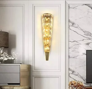 Modern Gold LED Crystal Wall Lamps for Bedroom Restaurant Hotel Interior Decoration with 3 Year Warranty Hotel Luxury Wall Lamp