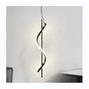 Modern Gold Spiral Art LED Iron Chandeliers Pendant Lights Dining Room Restaurant 5000K for High CRI 90 2 Year Warranty