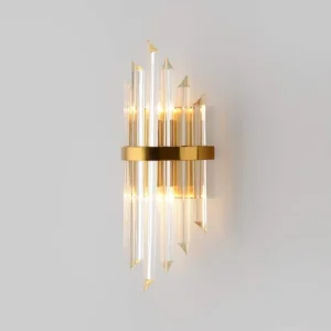 Modern Gold Tone E14 LED Wall Lamps with Crystal Shade for Living Corridor Hotel Bedside Lighting Home Decor Custom
