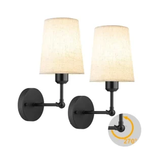 Modern Golden Fabric Shade Wall Sconce Bedside Wall Lamp Home Decor Wall Light for Living Room