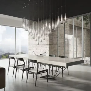 Modern Hand Blown Glass Tube Stair Customization Pendant Light Living Room Hanging Decoration LED Chandeliers