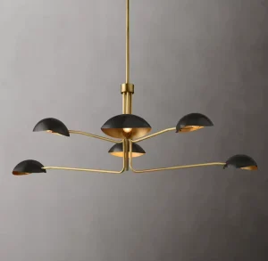 Modern Handcrafted Steel and Glass Hanging Pendant Light for Dining Room Home Chandelier Adjustable Height