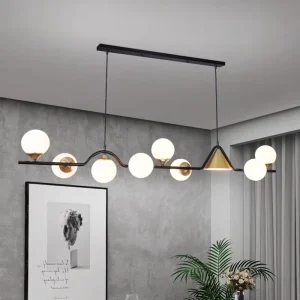 Modern Hang Lamp LED Glass Milk White Glass Ball Pendant Lamp Iron Art Glass Box Pendant Light for Living Room