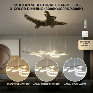 Modern Hanging Shape Golden 84W Pendant Light Hotel Designer Chandelier Adjustable Height LED AC 85-265V Zinc