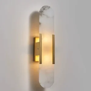 Modern High End LED Wall Lamps Natural Marble Lighting for Living Room Bedroom Entrance Hall Corridor Bathroom Decoration Remote