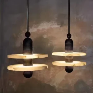 Modern High Quality Alabaster Shape Hanging Lamp for Dinning Rom Decorative Indoor Round Chandelier Pendant Light