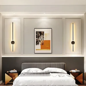 Modern Home Living Room Bed Long Black Wall Lamp Background Wall Decoration Strip Wall Lamp