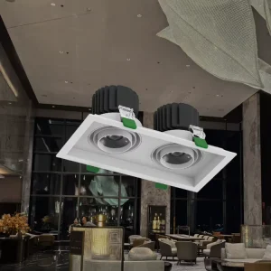 Modern Home Square Recessed Gimble Grille Spotlight for Open Living Room Wall Ornament No Main Light Decor