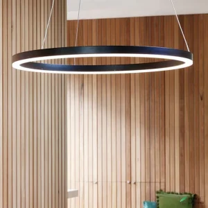 Modern Hotel LED Chandeliers Pendant Lights Dimmable Suspended Lamp Ceiling Pendant Linear Ring Circular Chand