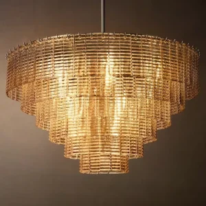 Modern Hotel Lobby Glass Pendant Light Luxury K9 Crystal Chandelier for Villa Living Room Restaurant Stair Indoor Lighting