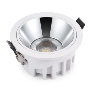 Modern Hotel Power Recessed LED Spotlight High CRI Ra90 Deep Anti-Glare ADC12 Aluminum Ceiling COB Spotlight