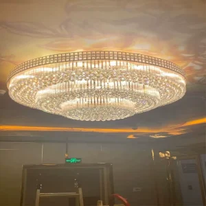 Modern IP44 LED Iron Crystal Ceiling Lamp