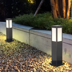 Modern IP65 LED Bollard Light Outdoor Solar DC Garden Post Lamp Warm White CCT ABS Landscape Decorative Pathway Lawn