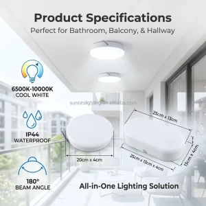 Modern IP65 Waterproof AC LED Ceiling Wall Light 30W High Lumen Tri proof 165 265V 6500K for Africa Market Home