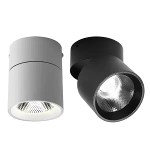 Modern IP65 Waterproof Aluminum LED Spotlight Adjustable Dimmable Surface Mounted Ceiling Downlight for Bathroom Kitchen Outdoor
