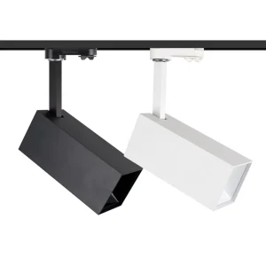 Modern Indoor Adjustable Commercial Office Black White Square Round 40W Magnetic COB Track Light Spotlight LED