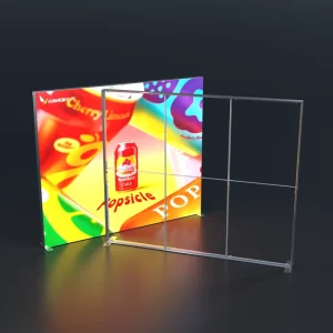 Modern Indoor Advertising LED Backlit Flex Banner Free Standing Aluminum Frame Textile Fabric Light Box Rectangle for Event Use