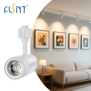 Modern Indoor Aluminum LED Dimmable Track Light Head COB Spotlight 12W 1200lm 3000K RA90 Vertically Adjustable 90