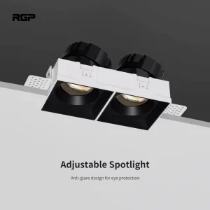 Modern Indoor COB Aluminum Anti-Glare Dimmable CRI 97 3000K High Brightness Trimless LED Recessed Ceiling Spotlight
