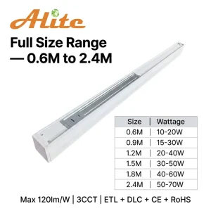 Modern Indoor Custom Shape LED Linear Light 1.2m 4ft Ceiling Office Pendant Linkable Hanging Light Dimmable 0/1-10V IP40 Rated