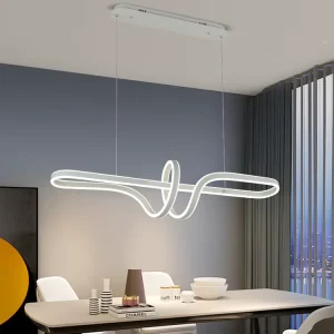 Modern Indoor Home Decorative Chandelier Linear Acrylic Circle Ring Led Pendant Light