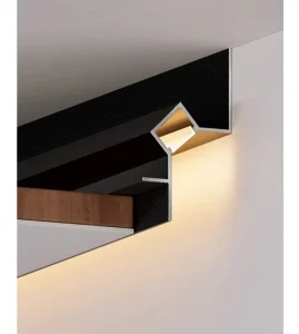 Modern Indoor Hotel Apartment Shadow Gap Ceiling Recessed LED Strip Profile 48.2×35.2mm Aluminum Matte Finish