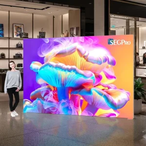 Modern Indoor LED Backlit Flex Banner Free Standing Aluminum Frame Textile Fabric Light Box Rectangle Event