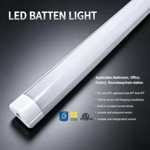 Modern Indoor Lighting Lamp Aluminum Linkable 2FT 4FT 20W 40W LED BATTEN LIGHT With ETL