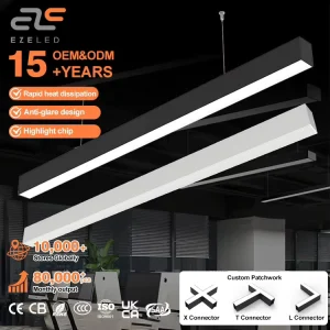 Modern Indoor Linkable Linear Lighting Decorative Batten Lamp 50w Hanging Suspended Office Aluminum Led Linear Lights