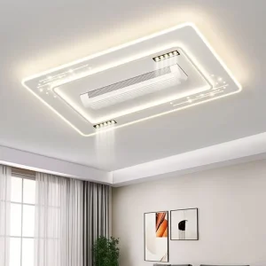 Modern Industrial Design Style LED Ceiling Fan Lamp Luxury Embossed Smart Remote Control for Home Hotel Room Decor Input 220V