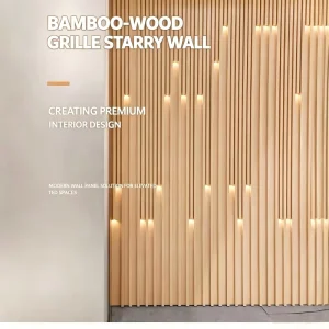 Modern Interior Custom Starry Sky Glowing Grille Wall Panels Waterproof WPC Decorative Line Backdrops Hotel Lobby Living Room