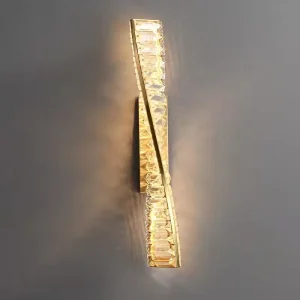 Modern Iron Crystal LED Wall Lamp with Golden Shade Dimmable
