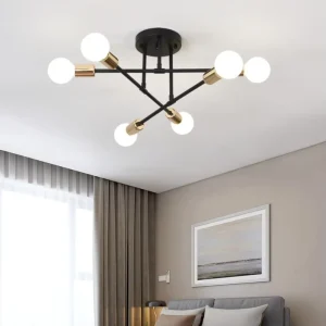 Modern Iron LED Living Room Ceiling Lamp IP33 Rated