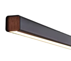 Modern Iron Linear Pendant LED Light Black White Slim Design for Home Office