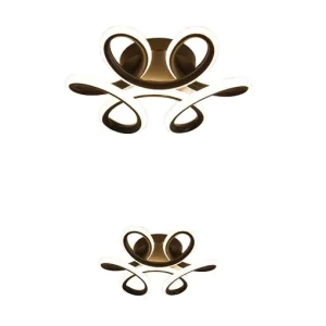 Modern Italian Acrylic Ceiling Light Sunflower Shape LED Matte Black Iron Base Material IP33 6000K Daylight Home Office