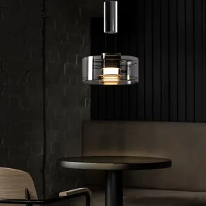 Modern Italian Minimalist LED Pendant Light Chandelier Hanging Lamp with Aluminum Glass Dimmable Pendant Lights for Living Room
