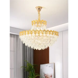 Modern K9 Crystal Chandelier Luxury Pendant Light for Living Room Hotel Villa Staircase