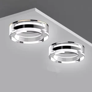 Modern LED AC Powered Metal Base Crystal Acrylic Surface Mounted Ceiling Light for Living Room & Corridor