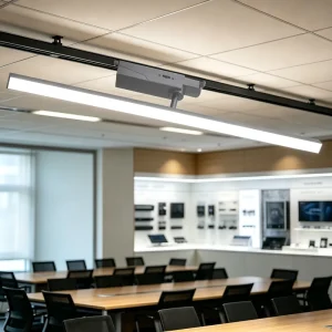 Modern LED Aluminum Black Grille Spot Track Lights with 3CCT 1600 Lumens High CRI 80 Surface-Mounted for Home Office Use
