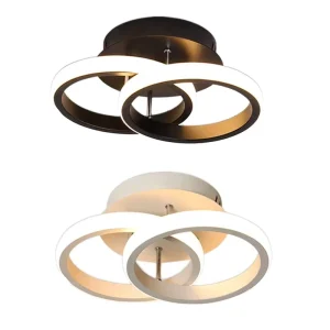 Modern LED Ceiling Chandelier 2 Circle Silicone Design Surface Mounted Light Hallway Balcony Corridor Bedroom Metal AC IP33