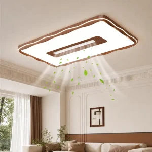 Modern LED Ceiling Fan with Light Silent Bladeless Remote Control for Hotel Bedroom Living Room Home Office Dining Fan Lamp
