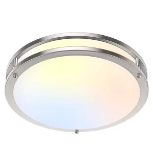 Modern LED Ceiling Light 24W Flush Mount Acrylic Cover Steel Base IP44 Waterproof for Hotel Living Room AC Indoor Lighting