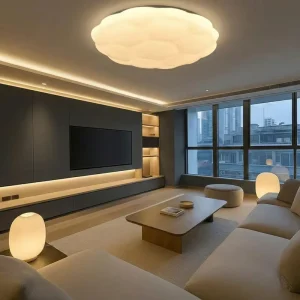Modern LED Ceiling Light Steel PVC Materials AC Powered 4000K White Light 120 Beam Angle High CRI 80 Living Room