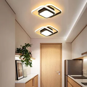 Modern LED Ceiling Light Surface Mounted Nordic Geometric Square Lamp for Corridor Hallway Kitchen Entrance Balcony Aisle Decor