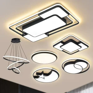 Modern LED Ceiling Lights Black Dimmable with Remote Control 3500K SAA Certified Bedroom Lighting High CRI 90+ Square Design