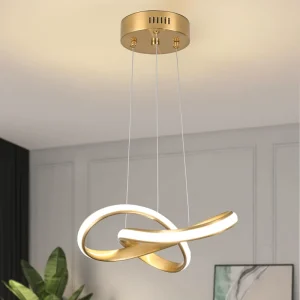 Modern LED Chandelier Contemporary Pendant Lighting Ring Light Gold with 4500K Adjustable Hanging Lamp