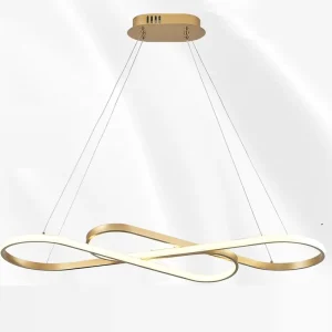 Modern LED Chandelier Gold Dimmable LED Pendant Light for Dining Room Over Table Kitchen Island Lighting