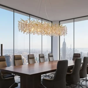 Modern LED Chandelier Luxury Crystal Staircase Chandelier Pendant Lights Ceiling Light for Living Room Bedroom Restaurant