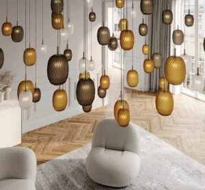 Modern LED Chandelier Metamorphosis Transformed Shape Shifting Series Collection Glass Pendant Light